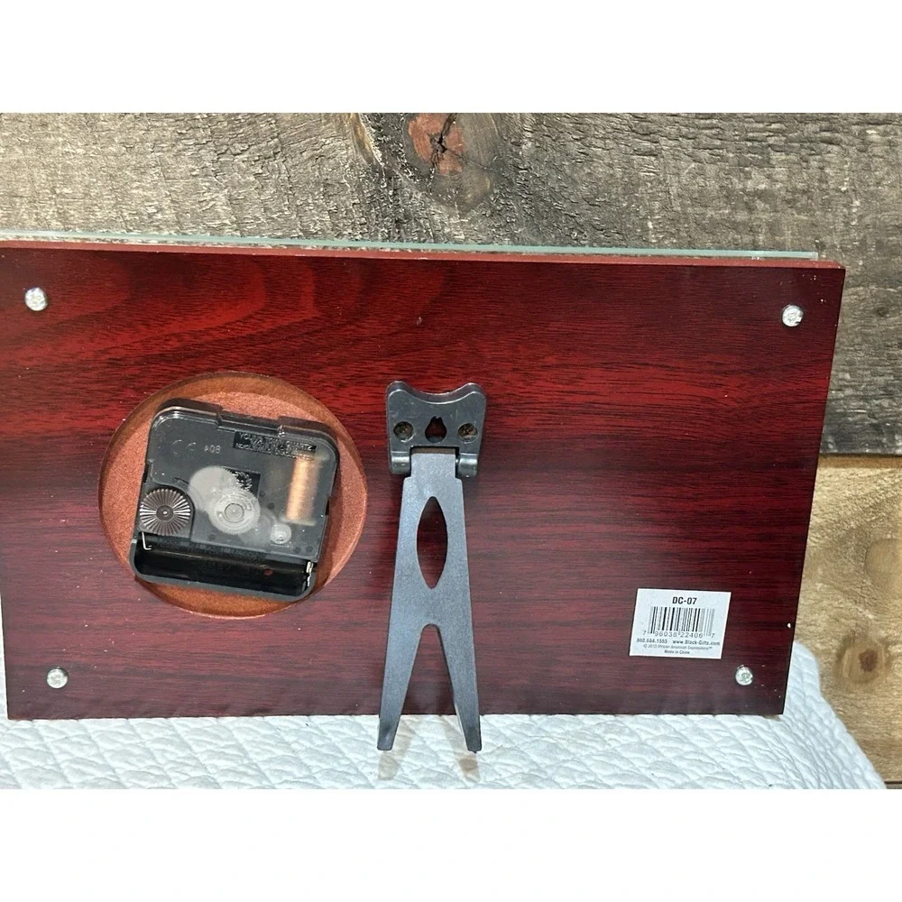 African American Art Table Top Clock Praises go up Blessing Rain Down